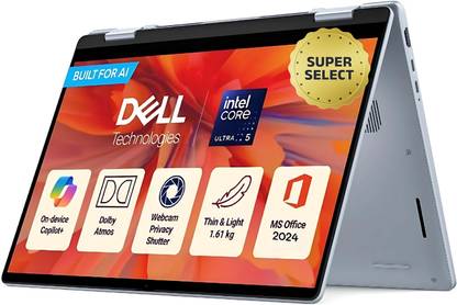 DELL 14 Next Gen AI PC Backlit Keyboard, Fingerprint reader Intel Core Ultra 5 226V - (16 GB/512 GB SSD/Windows 11 Home) ODB0425020201RINU1 2 in 1 Laptop