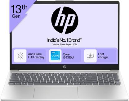 HP Laptop Intel Core i3 13th Gen 1315U - (8 GB/512 GB SSD/Windows 11 Home) 15-fd0186TU Thin and Light Laptop