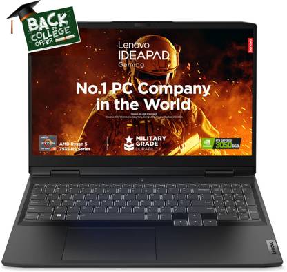 Lenovo IdeaPad Gaming 3 AMD Ryzen 5 Hexa Core 7535HS - (16 GB/512 GB SSD/Windows 11 Home/6 GB Graphics/NVIDIA GeForce RTX 3050) 15ARH7 Gaming Laptop