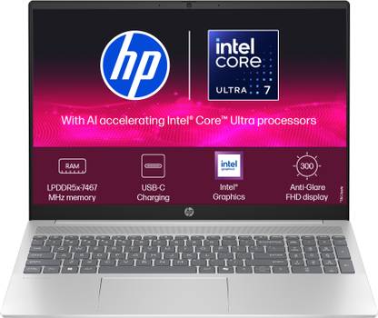 HP Pavilion AI PC Intel Core Ultra 7 155U - (16 GB/512 GB SSD/Windows 11 Home) 16-af0028TU Thin and Light Laptop