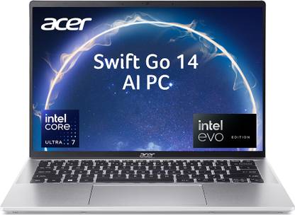 Acer Swift Go 14 EVO Powered AI PC Intel Core Ultra 7 155H - (16 GB/1 TB SSD/Windows 11 Home) SFG14-72T -7612 Thin and Light Laptop