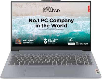 Lenovo IdeaPad Slim 3 AMD Ryzen 3 Quad Core 7320U Office Home 2024 AMD Ryzen 3 Quad Core 7320U - (8 GB/512 GB SSD/Windows 11 Home) 15AMN8 Thin and Light Laptop