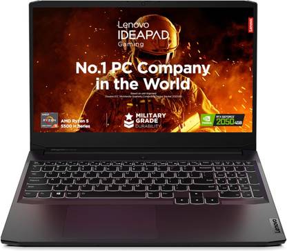 Lenovo IdeaPad Gaming 3 AMD Ryzen 5 Quad Core 5500H - (8 GB/512 GB SSD/Windows 11 Home/4 GB Graphics/NVIDIA GeForce RTX 2050) 15ACH6 Gaming Laptop
