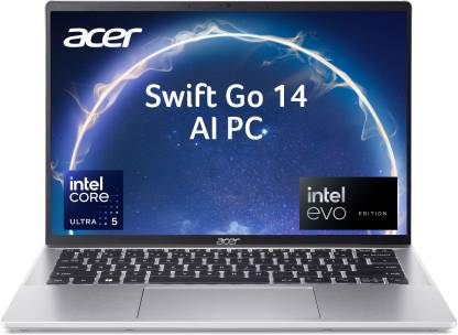 [For HDFC Bank Credit Card] Acer Swift Go 14 AI Powered EVO Intel Core Ultra 5 125H – (16 GB/512 GB SSD/Windows 11 Home) SFG14-72T Thin and Light Laptop  (14 Inch, Pure Silver, 1.32 Kg, With MS Office)