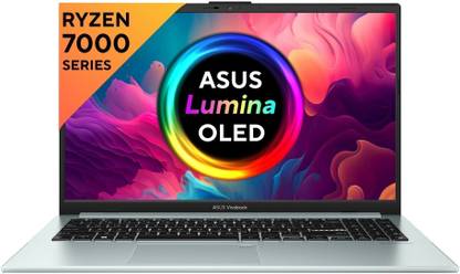 ASUS Vivobook Go 15 OLED, with Backlit Keyboard, AMD Ryzen 5 Quad Core 7520U - (8 GB/512 GB SSD/Windows 11 Home) E1504FA-LK523WS Thin and Light Laptop