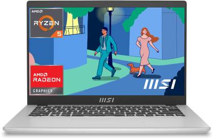 [For HDFC Credit Card Emi] MSI Modern 14 AMD Ryzen 5 Hexa Core 7530U – (16 GB/512 GB SSD/Windows 11 Home) Modern 14 C7M-062IN Thin and Light Laptop  (14 Inch, Urban Silver, 1.4 Kg)