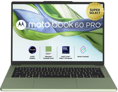 MOTOROLA Motobook 60 Pro Full Metal OLED AI PC Intel Core Ultra 7 255 H - (32 GB/1 TB SSD/Windows 11 Home) Motobook 60 14IAH101 Thin and Light Laptop