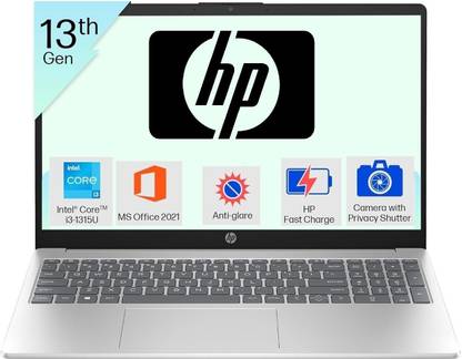 HP 15s Intel Core i3 13th Gen 1315U - (8 GB/512 GB SSD/Windows 11 Home) 15-fd0006TU / 15-fd0569TU Thin and Light Laptop