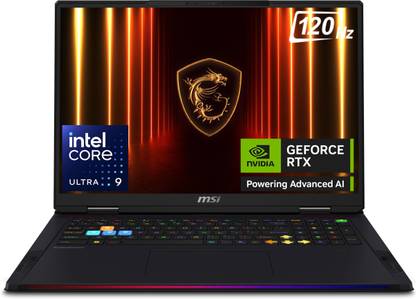 MSI Raider 18 HX AI Intel Core Ultra 9 285HX - (64 GB/4 TB SSD/Windows 11 Home/24 GB Graphics/NVIDIA GeForce RTX 5090/120 Hz) Raider 18 HX AI A2XWJG-253IN Gaming Laptop