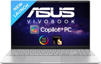 ASUS Vivobook S15 OLED Copilot + PC, AI PC, Full Metal Body, Backlit Keyboard, Snapdragon X Elite - (16 GB/1 TB SSD/Windows 11 Home) S5507QAD-MA751WS Thin and Light Laptop