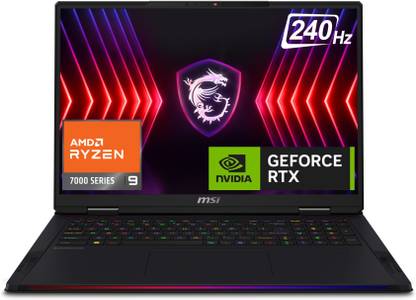 MSI Raider A18 HX AMD Ryzen 9 16 Core 7th Gen 7945HX - (32 GB/1 TB SSD/Windows 11 Pro/12 GB Graphics/NVIDIA GeForce RTX 4080/240 Hz) Raider A18 HX A7VHG-017IN Gaming Laptop