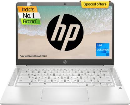 HP 14a Intel Celeron Dual Core N4500 – (4 GB/64 GB EMMC Storage/Chrome OS) 14a- na1004TU Chromebook  (14 Inch, Mineral Silver, 1.46 kg)