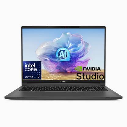 MSI Creator 16 Studio AI PC Intel Core Ultra 9 1st Gen 185H - (64 GB/2 TB SSD/Windows 11 Pro/12 GB Graphics/NVIDIA GeForce RTX 4080/120 Hz) Creator 16 AI Studio A1VHG-058IN Gaming Laptop