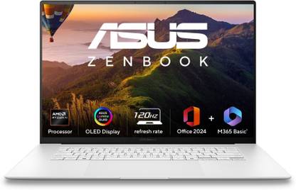 ASUS Zenbook S16 OLED (2025), MSO 2024 + M365 Basic*, AI PC, Metal Body, AMD Ryzen AI 7 Octa Core 350 - (24 GB/1 TB SSD/Windows 11 Home) UM5606KA-RJ108WS 2 in 1 Laptop