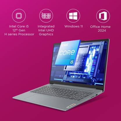 Lenovo IdeaPad Slim 3 Intel Core i5 12th Gen 12450H - (16 GB/512 GB SSD/Windows 11 Home) 15IAH8 Thin and Light Laptop
