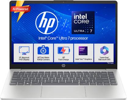 HP 14 AI PC Intel Core Ultra 7 155H - (16 GB/512 GB SSD/Windows 11 Home) 14-gr1036TU Thin and Light Laptop