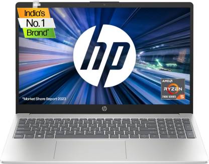 [Use ICICI CC] HP 15s (2023) AMD Ryzen 5 Quad Core 7520U – (16 GB/512 GB SSD/Windows 11 Home) 15-fc0030AU Thin and Light Laptop  (15.6 Inch, Natural Silver, 1.75 Kg, With MS Office)