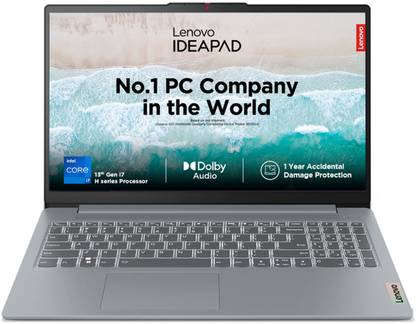 Lenovo IdeaPad Slim 3 Intel Core i5 13th Gen 13420H - (16 GB/512 GB SSD/Windows 11 Home) 15IRH8 Thin and Light Laptop  (15.6 Inch, Arctic Grey, 1.62 Kg, With MS Office)