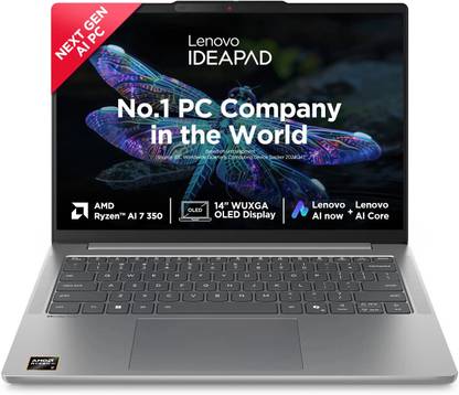 Lenovo IdeaPad Slim 5 WUXGA OLED Copilot+PC Full Metal Body AMD Ryzen AI 7 Octa Core AI 7 350 - (24 GB/1 TB SSD/Windows 11 Home) IdeaPad Slim 5 14AKP10 Thin and Light Laptop