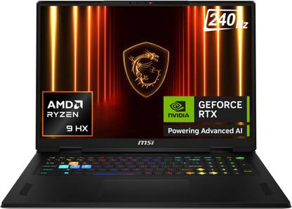 MSI Vector A18 HX AMD Ryzen 9 16 Core 9955HX - (32 GB/2 TB SSD/Windows 11 Home/16 GB Graphics/NVIDIA GeForce RTX 5080/240 Hz) Vector A18 HX A9WIG-088IN Gaming Laptop