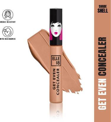 Elle 18 Get Even Concealer, Shell, Buildable Coverage,For Dark spots & Fine Lines|5.4ml Concealer