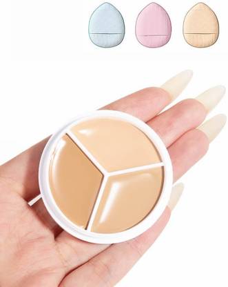 Cosluxe T Fit Cover Up Pro Concealer 3 In1 Concealer & 3 Pcs Finger Puff set Concealer