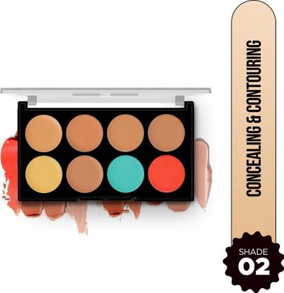 Hilary Rhoda Concealing & Contouring | 8 Shades Palette Colour Corrects with High Coverage Concealer