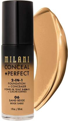 MILANI Conceal Perfect 2 In 1 Foundation liquid Radiant Concealer, Sand Beige, 30ml Concealer