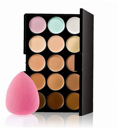 HUDA QUEEN 15 Tone Face Concealer Kit with Puff Tool Concealer