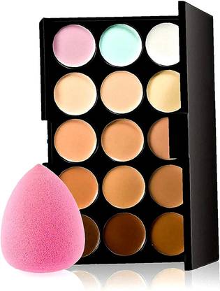 HUDA QUEEN Makeup Base Concealer Palette with Puff 15 Shades Concealer