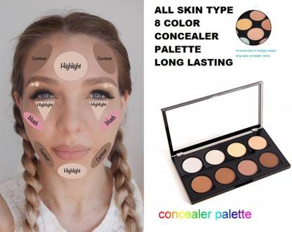 AGLEY 8 COLOUR CONTOUR AND CONCEALER PALETTE PACK OF 1 (MULTICOLOR, 20 g) Concealer