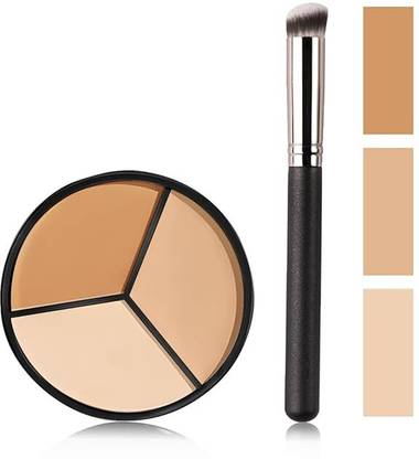 Morbee 3IN1 Makeup Palette Cream Concealer With Single Makeup Brush (MULTICOLOR, 30 g) Concealer