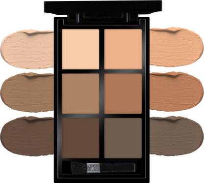 COLORS QUEEN Contour & Bronzer Palette with Brush, Matte Finish, Easy to Blend Creamy Texture Concealer
