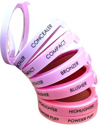 Crazy girl 5 in 1 Makeup Stack HD Concealer Blusher Highlighter Bronzer Compact Kit Palette Concealer