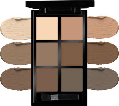 COLORS QUEEN Contour & Bronzer Palette with Brush, Matte Finish, Easy to Blend Creamy Texture Concealer