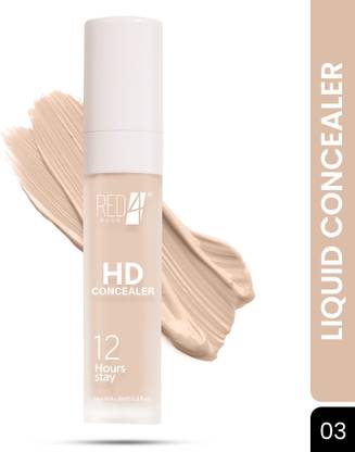 RED4 HD Liquid Concealer | Oil Free Matte + HD Finish | 12 Hours Stay Concealer
