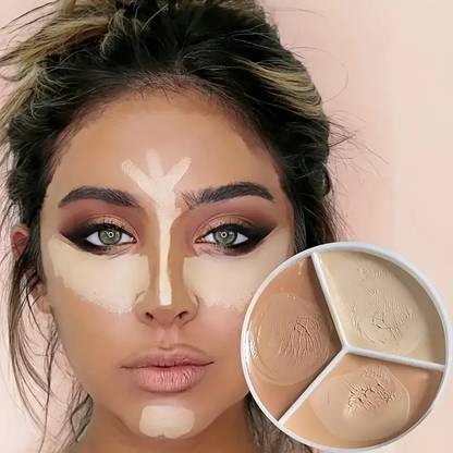 MYEONG Tri-Color Make Up Concealer Palette Concealer