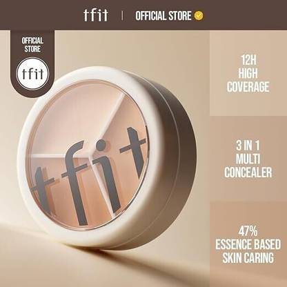VOUGH 3 Color Concealer with Full Coverage Natural Beige Shade Covers Blemishes Spots Concealer
