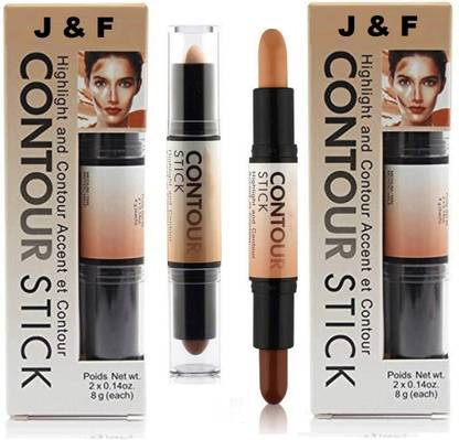 J & F Perfect Highlighter 2 in 1 Contour Stick ( Pack of 2 ) Concealer
