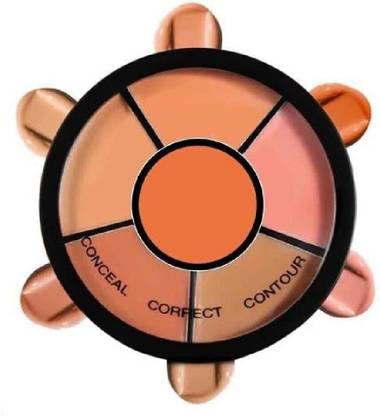Glamway Cosmetics Pro Concealer Palette Waterproof With Full Coverage 6-IN-1 Warms Shades 02 Concealer