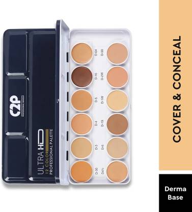 C2P Professional Makeup 12 in1 Concealer Foundation and Contour Cream Base Palette For Oily Skin Concealer