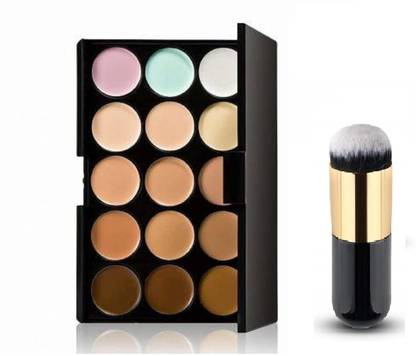 लव कार्ट Smooth Application 15 Shades Contour Cream Concealer Palette + 1 Chubby Brush कंसीलर