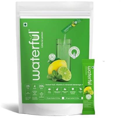 Waterful Lime & Lemon/Hydration Drink Flavourd Water/Instant Powder Mix,Sachets