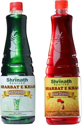 SHRINATH AYURVED ROSE & KHUS SHARBAT COMBO PACK OF 2