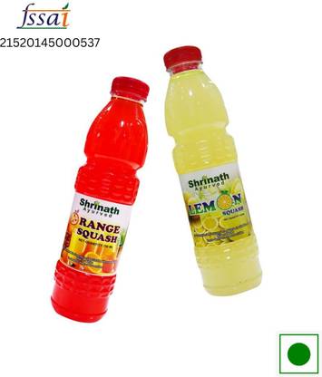 SHRINATH AYURVED Orange & Lemon Squash I Tangy Juicy Orange Juice with Nimbu Pani