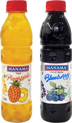MANAMA Pineapple Crush and Blueberry Crush, Topping for Ice Creams, Cakes & Shakes