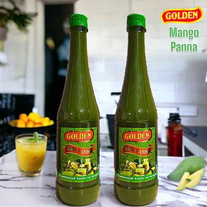 Golden AAM Panna , Refreshing, Healthy, Pulpy, Summer Drink (650ml x 2)