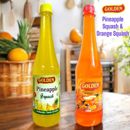 Golden Pure, Tasty & Natural Pineapple and Orange Squash (650ml x 2)
