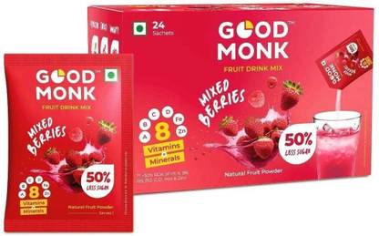 Good Monk Fruit Drink Mix | Natural Mixed Berries flav. | 50% Less Sugar | 8 Multivitamin
