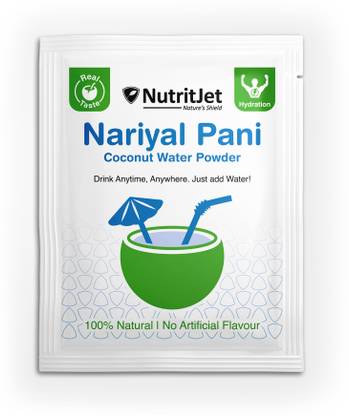 NutritJet Natural Coconut Water Powder for Hydration and Energy (Pack of 20 sachets)